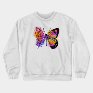 Little butterfly with flowers Crewneck Sweatshirt